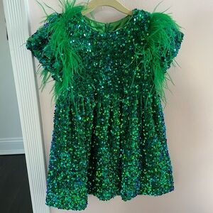 Lola and the Boys Emerald Shimmer Party Dress